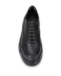 schwarze Leder niedrige Sneakers von Giorgio Armani