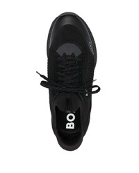 schwarze Leder niedrige Sneakers von BOSS