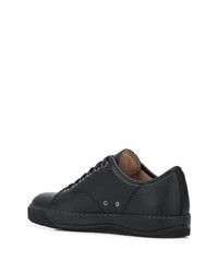 schwarze Leder niedrige Sneakers von Lanvin