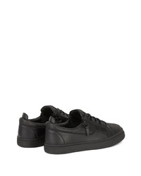 schwarze Leder niedrige Sneakers von Giuseppe Zanotti