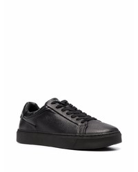 schwarze Leder niedrige Sneakers von Calvin Klein