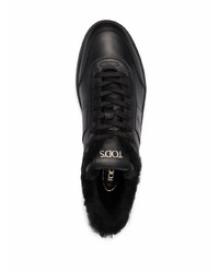 schwarze Leder niedrige Sneakers von Tod's