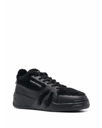 schwarze Leder niedrige Sneakers von Giuseppe Zanotti