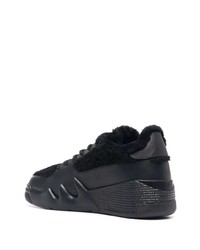 schwarze Leder niedrige Sneakers von Giuseppe Zanotti