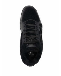 schwarze Leder niedrige Sneakers von Giuseppe Zanotti