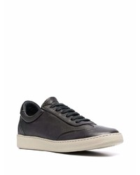 schwarze Leder niedrige Sneakers von Corneliani