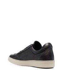 schwarze Leder niedrige Sneakers von Corneliani