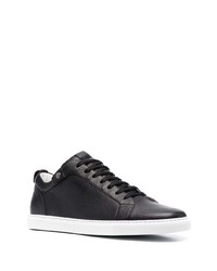 schwarze Leder niedrige Sneakers von Corneliani