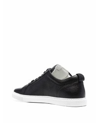 schwarze Leder niedrige Sneakers von Corneliani