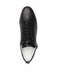 schwarze Leder niedrige Sneakers von Corneliani