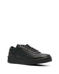 schwarze Leder niedrige Sneakers von Jil Sander