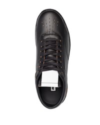 schwarze Leder niedrige Sneakers von Jil Sander