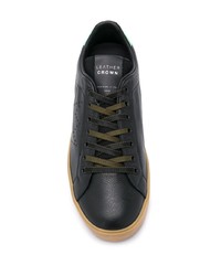 schwarze Leder niedrige Sneakers von Leather Crown