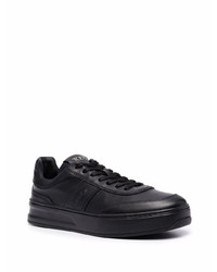 schwarze Leder niedrige Sneakers von Tod's