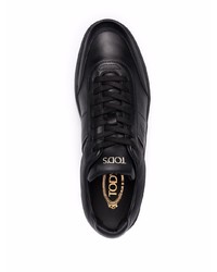 schwarze Leder niedrige Sneakers von Tod's