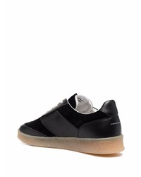 schwarze Leder niedrige Sneakers von MM6 MAISON MARGIELA