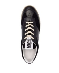 schwarze Leder niedrige Sneakers von MM6 MAISON MARGIELA