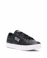 schwarze Leder niedrige Sneakers von VERSACE JEANS COUTURE