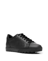 schwarze Leder niedrige Sneakers von Kiton