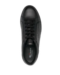 schwarze Leder niedrige Sneakers von Kiton