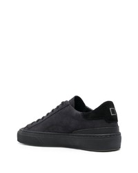 schwarze Leder niedrige Sneakers von D.A.T.E