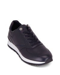 schwarze Leder niedrige Sneakers von John Lobb