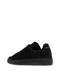 schwarze Leder niedrige Sneakers von Tom Ford