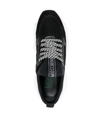 schwarze Leder niedrige Sneakers von Moschino