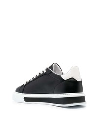 schwarze Leder niedrige Sneakers von Roberto Cavalli