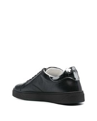 schwarze Leder niedrige Sneakers von Lanvin