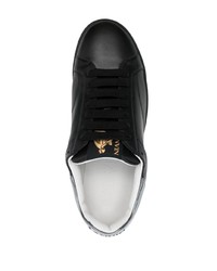 schwarze Leder niedrige Sneakers von Lanvin