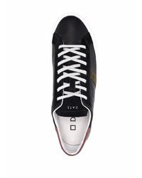 schwarze Leder niedrige Sneakers von D.A.T.E