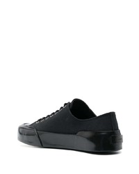 schwarze Leder niedrige Sneakers von Jil Sander