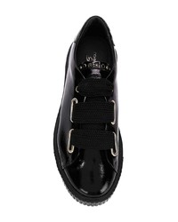schwarze Leder niedrige Sneakers von Tosca Blu