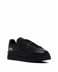 schwarze Leder niedrige Sneakers von Y-3