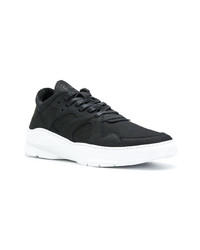 schwarze Leder niedrige Sneakers von Filling Pieces