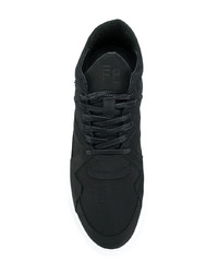 schwarze Leder niedrige Sneakers von Filling Pieces