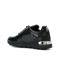 schwarze Leder niedrige Sneakers von Philipp Plein