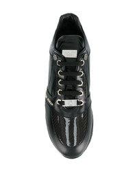 schwarze Leder niedrige Sneakers von Philipp Plein