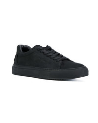 schwarze Leder niedrige Sneakers von Buscemi