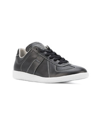 schwarze Leder niedrige Sneakers von Maison Margiela