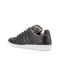 schwarze Leder niedrige Sneakers von Maison Margiela