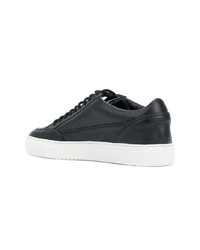 schwarze Leder niedrige Sneakers von Mason Garments