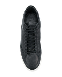 schwarze Leder niedrige Sneakers von Mason Garments