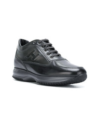 schwarze Leder niedrige Sneakers von Hogan