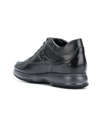 schwarze Leder niedrige Sneakers von Hogan