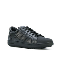 schwarze Leder niedrige Sneakers von Baldinini