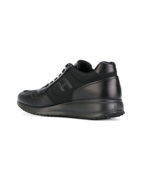 schwarze Leder niedrige Sneakers von Hogan