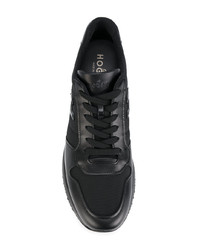 schwarze Leder niedrige Sneakers von Hogan