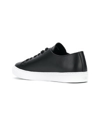 schwarze Leder niedrige Sneakers von Wood Wood